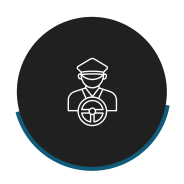 Here's an alt tag for the image: `Driver icon, holding steering wheel`